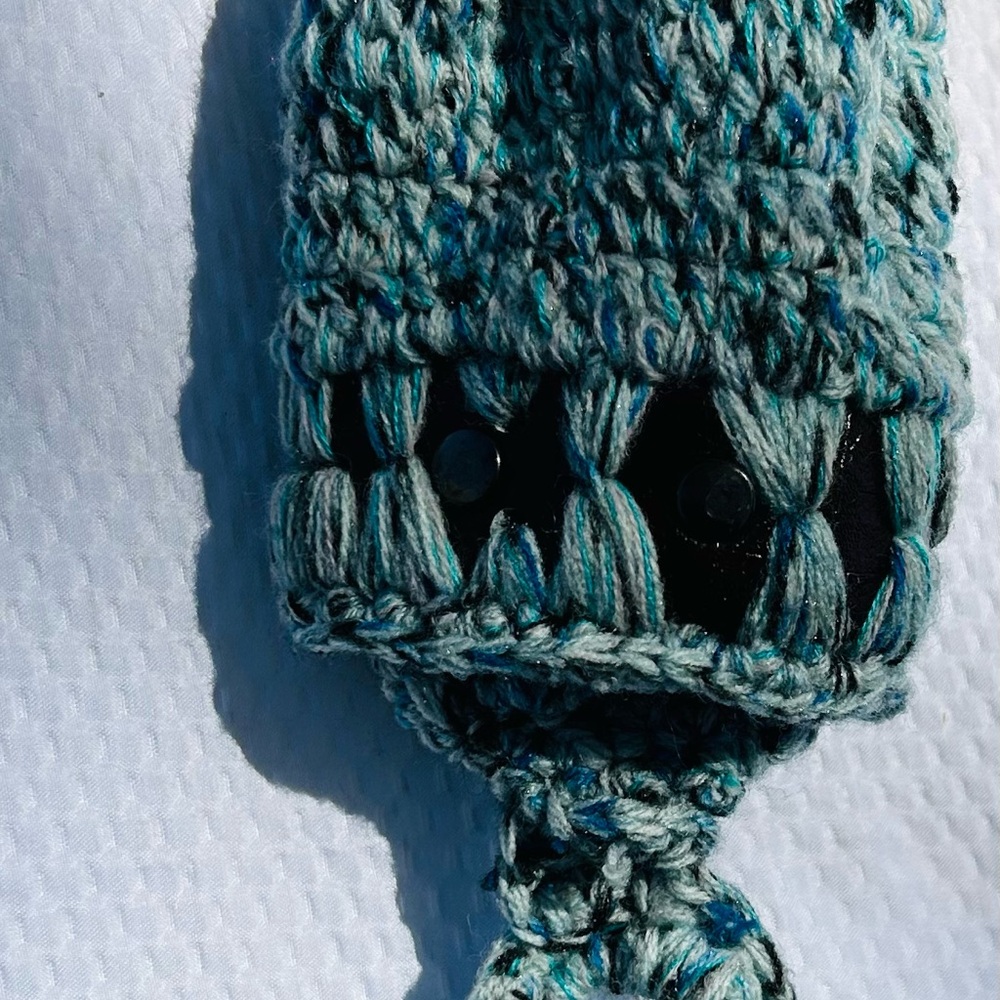 Handcrafted Blue Crochet Medicine Bag
